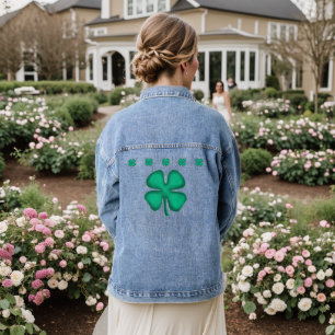 Veste En Jean Lucky 4 Leaf Irlandais Clover femme jean veste