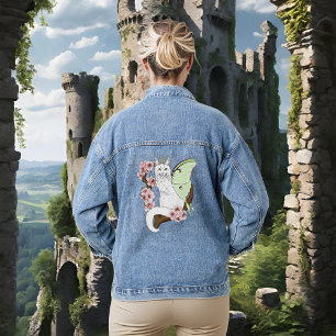 Veste En Jean Luna Moth Moth Blanc Chat Vert