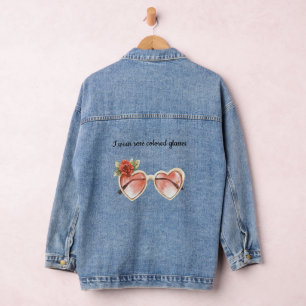 Veste En Jean Lunettes de soleil de couleur rose