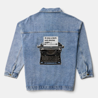 Veste En Jean Machine à écrire vintage C'était une nuit sombre e