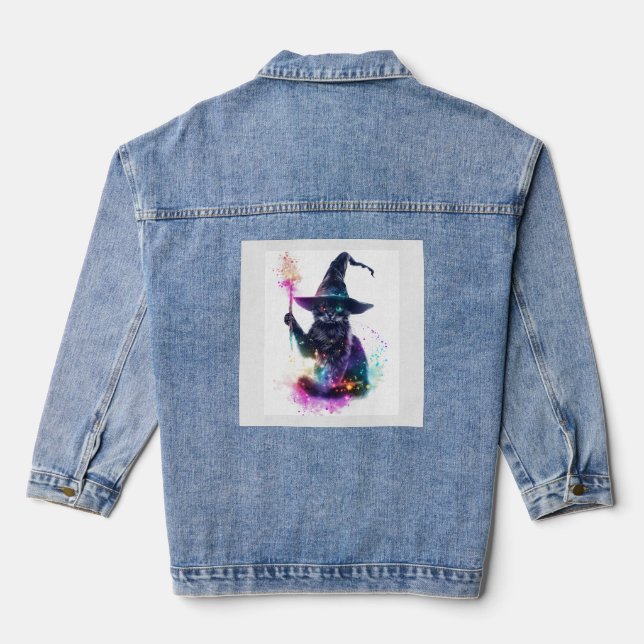 Veste En Jean Magie de Chat Sorcier (Verso)