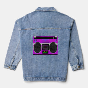 Veste En Jean Magnifique Boombox violet illustré