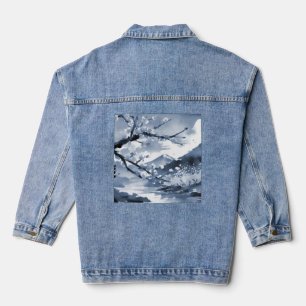 Veste En Jean Magnifique Élégante floraison de cerises japonaise