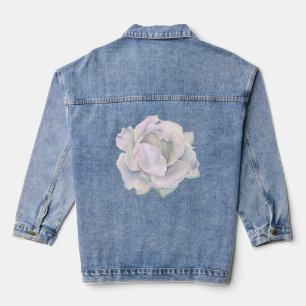 Veste En Jean Magnifique Rose en Aquarelle Pastel pour Mariage d