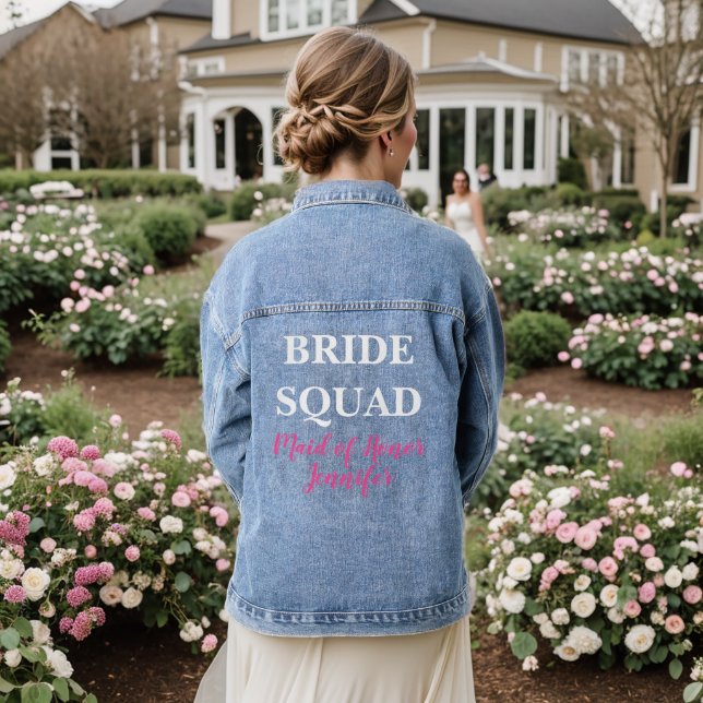 Veste En Jean Maid of Honor Rose Custom Wedding Bachelorette (Mariage Retour)