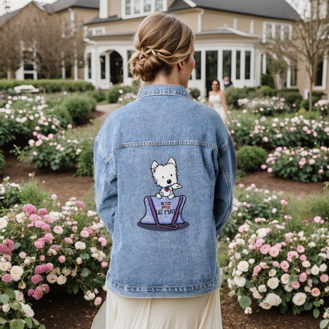 Veste En Jean Mailbag Westie KiniArt (Mariage Retour)