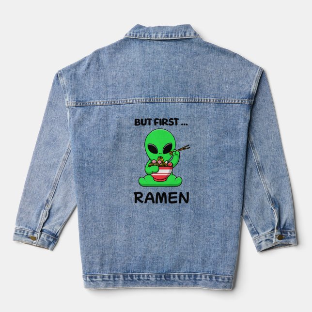 Veste En Jean Mais premier Ramen amusant Alien (Verso)