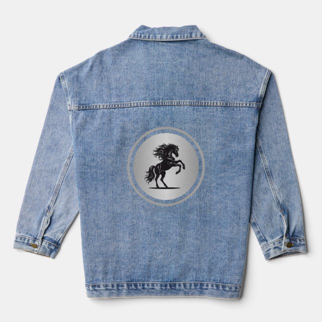 Veste En Jean Majestic Silver Bucking Horse Denim Jacket (Verso)