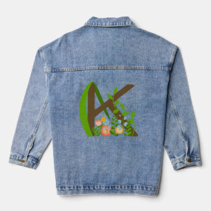 Veste En Jean Majuscule K monogramme floral