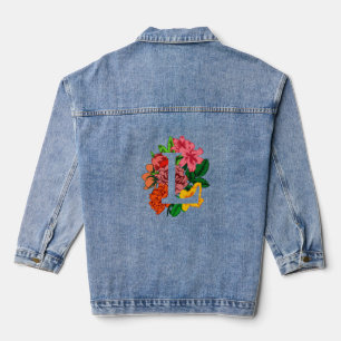 Veste En Jean Majuscule L monogramme floral