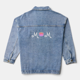 Veste en jean maman à motif floral personnalisable