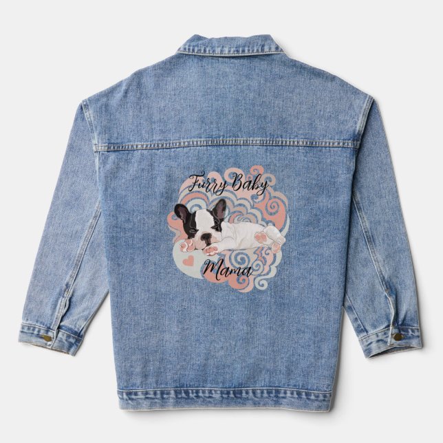 Veste En Jean Maman bébé furry (Verso)