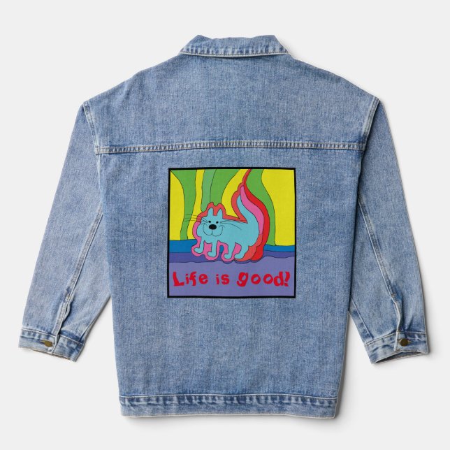 Veste En Jean Maman de chat (Verso)