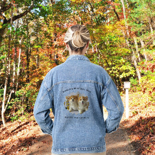 Veste En Jean Maman de chien mignon photo éclaboussure personnal