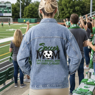 Veste En Jean Maman de foot drôle Plus fort et fière Jour de mat