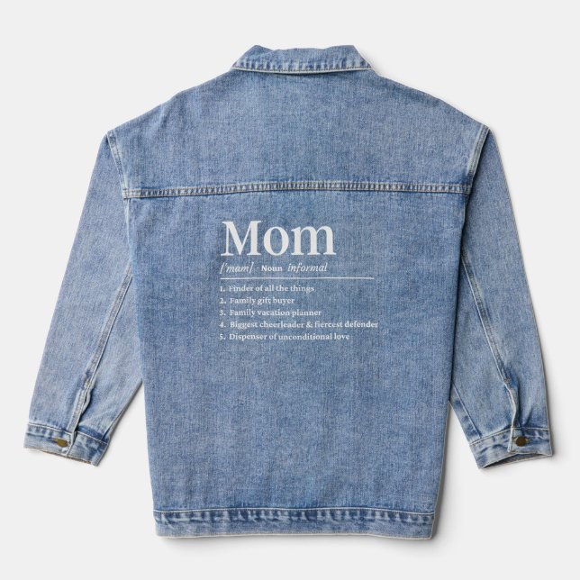 Veste En Jean Maman définition drôle (Verso)