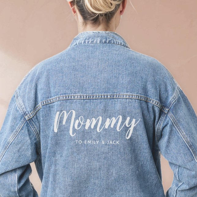 Veste En Jean Maman | Modern Mom Kids Noms de la fête des mères (Créateur téléchargé)