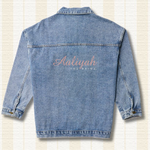 Veste En Jean Manteau de mariage en denim personnalisé Rose po
