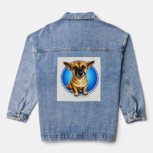 Veste En Jean Manteau en Denim Chien aux Yeux de Chiots Innocent