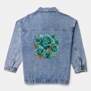 Veste En Jean Manteau en denim vintage rose sarcelle