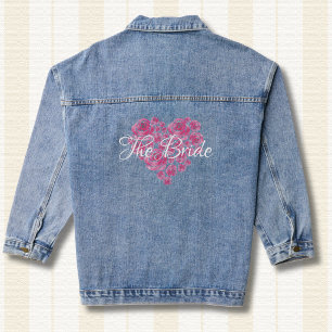 Veste En Jean Manteau en jean à coeur floral d'amour