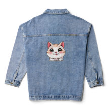 Manteau en jean avec motif d'animal mignon Kawaii