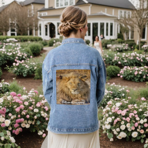 Veste En Jean Manteau en jean bleu en denim Lion Soyez Brave & C