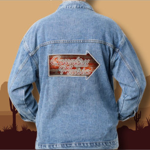 Veste En Jean Manteau en jean bleu pour femmes avec signe de mus