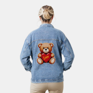Veste En Jean Manteau en jean "Love" Teddy Bear pour femmes