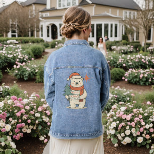 Veste En Jean Manteau en jean ours polaire Noël mignon
