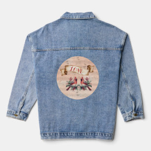 Veste En Jean Manteau en jean unique Love Birds avec une touche 