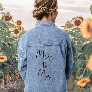 Veste En Jean Mariage de la mariée Mademoiselle à Madame
