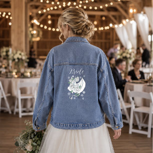 Veste En Jean Mariage Elégant de Roses de Dragon de Fantaisie Bl