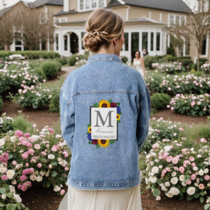 Veste En Jean Mariage floral Rose Tournesol