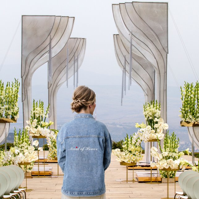 Veste En Jean Mariage Maid of Honor Bachelorette (Wedding Maid of Honor Bridal Bachelorette Party Denim Jacket)