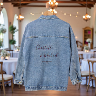 Veste En Jean Mariage Minimaliste Écriture Élégante