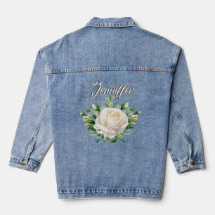 Veste En Jean Mariage Rose Blanche Mariée Rustique Monogramme