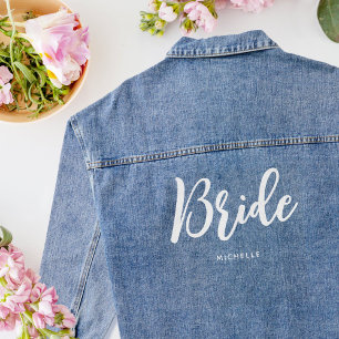 Veste En Jean Mariée élégante Mariage Personnalisé
