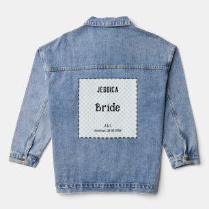 Veste En Jean Mariée Joli Pois Personnalisé Mariage de la Mariée