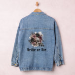 Veste En Jean Mariée ou mourir crâne floral Chic gothique Bachel<br><div class="desc">Faites une déclaration audacieuse avec notre "Mariée ou Mourante" crâne floral Chic Bachelorette Denim Jacket Gothique! Cette veste élégante présente un design de crâne floral magnifiquement détaillé, parfait pour la mariée qui aime une touche d'élégance gothique. Idéal pour les fêtes de bachelorette ou comme gardien unique, cette veste en denim...</div>