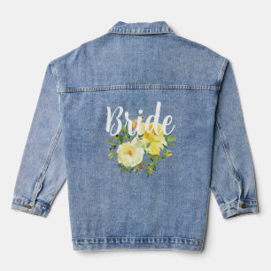 Veste En Jean Mariée Roses Jaunes