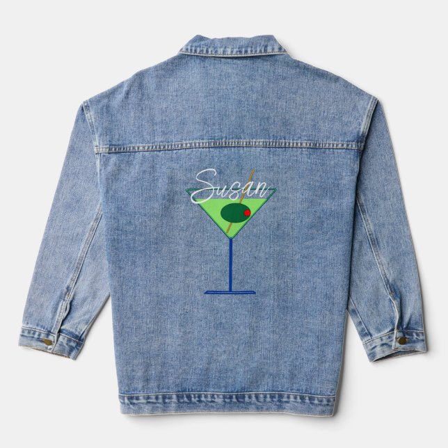 Veste En Jean Martini Girl Cocktail Custom Denim Jacket (Verso)