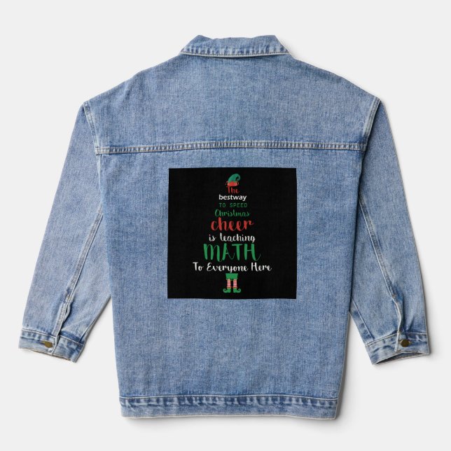 Veste En Jean Math Enseignant Christmas Elf Cadeau design (Verso)
