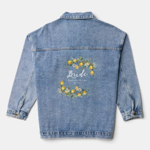 Veste En Jean Méditerranéenne Robe de Mariée Fleurie Bleue au Ci