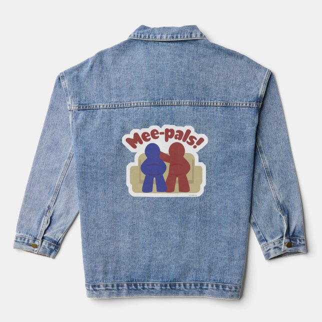 Veste En Jean Mee Pals amusant Meeple Gamer Friends Cartoon (Verso)
