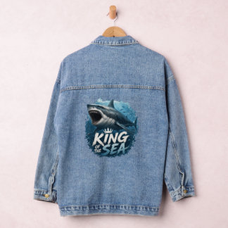 Veste En Jean Mégalodon Roi de la Mer Conception drôle d'amateur