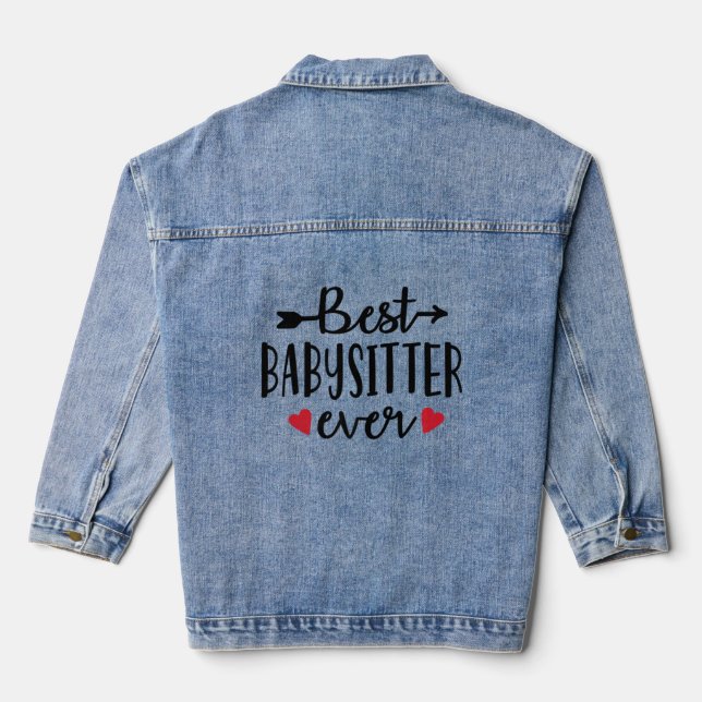 Veste En Jean Meilleur Babysitter Ever mignon Babysitting Adieu (Verso)