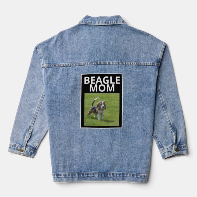 VESTE EN JEAN MEILLEUR BEAGLE MOM JAMAIS CHIEN PHOTO TEXTE SIMPL (Verso)