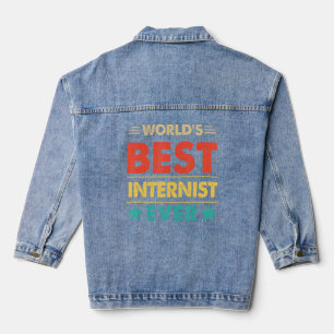 Veste En Jean Meilleur Interniste du Monde Rétro