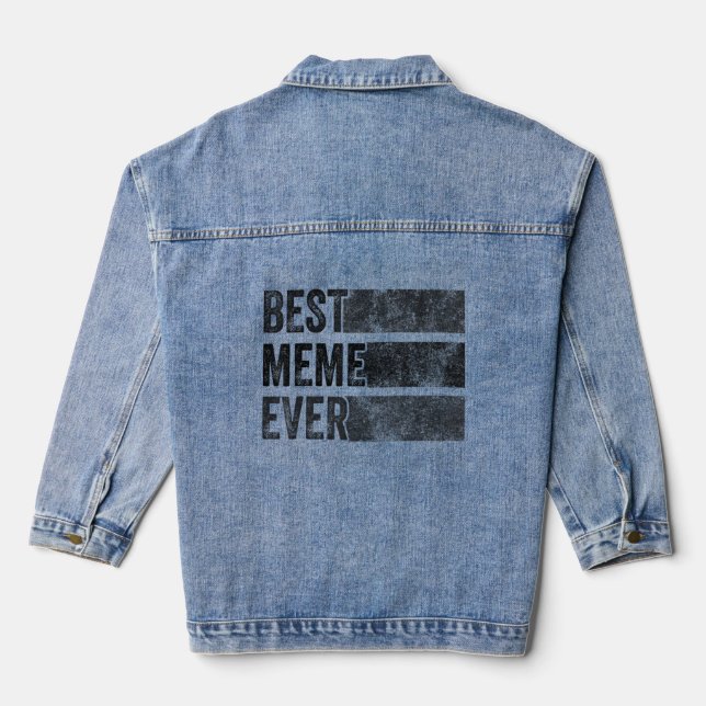 Veste En Jean Meilleur Mème Jamais Grand-mère Maman Fête de la M (Verso)
